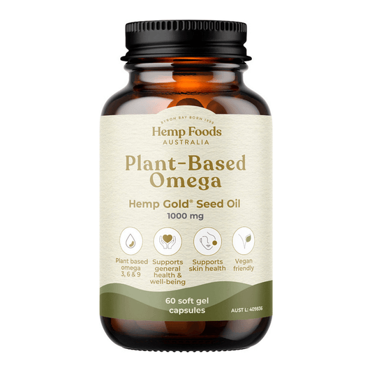 Plant-Based Omega Hemp Gold Seed Oil Capsules 1000mg 60c