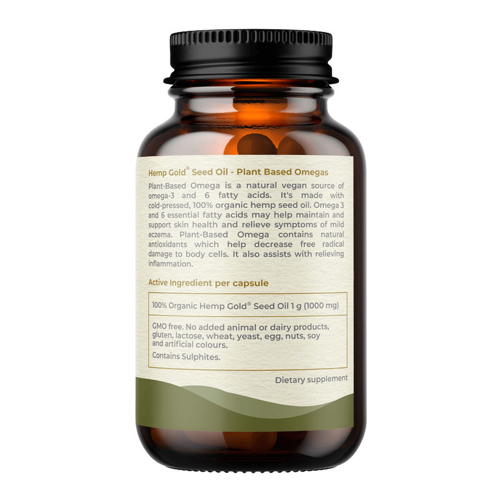 Plant-Based Omega Hemp Gold Seed Oil Capsules 1000mg 60c