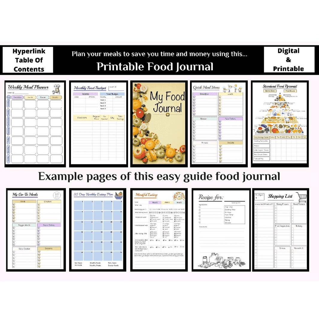 Printable Food Journal - Health Support