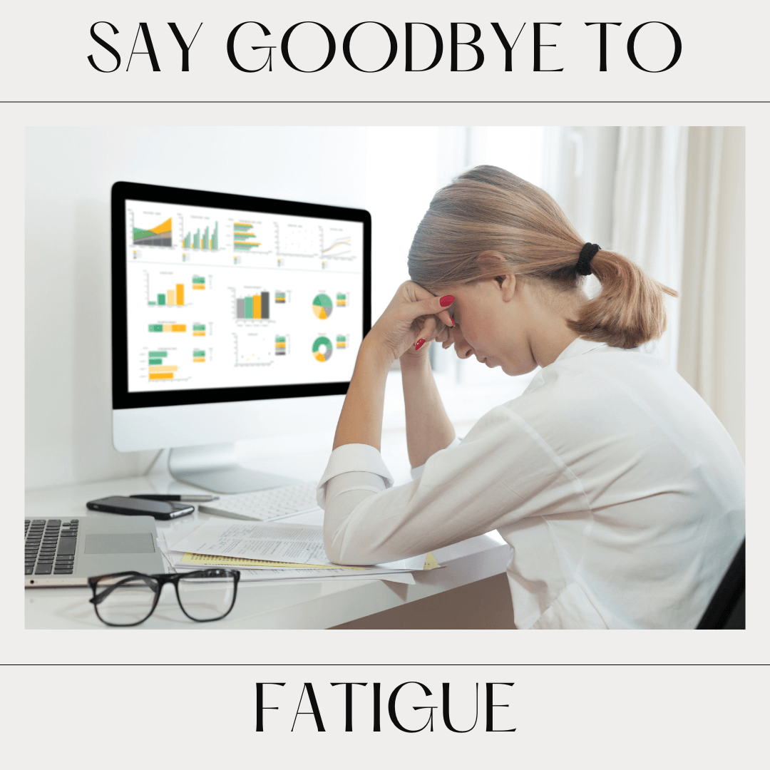 Tired Woman Sitting  At Her Computer Desk